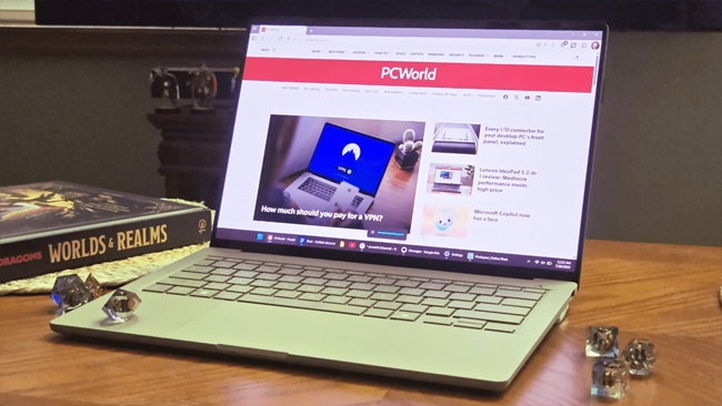 The Asus Zenbook A14 sports the company’s new “ceraluminum” material.