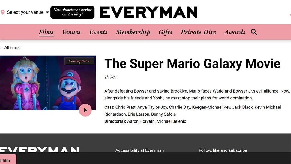 Someone at the Everyman Cinema company is about to ger an earful from Nintendo... (Image credit: Everyman Cinemas)