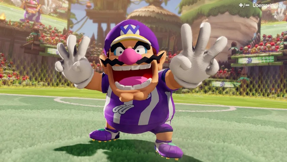 Expect Wario to wear his traditional yellow and purple costume in TSMGM rather than this soccer-inspired outfit (Image credit: Future)
